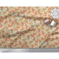 thumbnail image 2 of Soimoi Orange Satin Silk Fabric Floral Decor Fabric Printed BTY 42 Inch Wide, 2 of 3