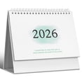 thumbnail image 1 of Mini calendario de escritorio pequeño, con tapa abatible, para planificar y organizar el día a día. Ideal para la oficina en casa o en cualquier lugar. Color verde claro., 1 of 8