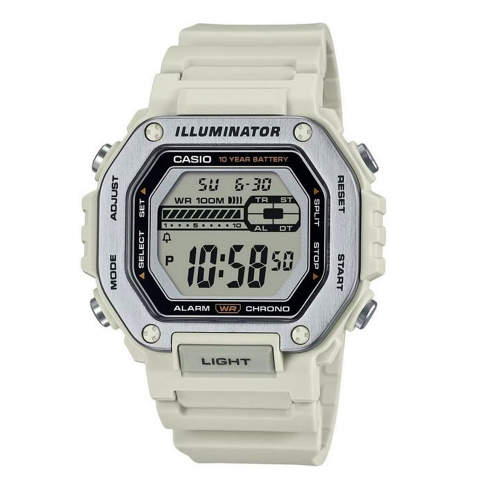 Casio Standard Digital White Resin Strap Quartz MWD 110H 8AV 100M Men s Watch Walmart