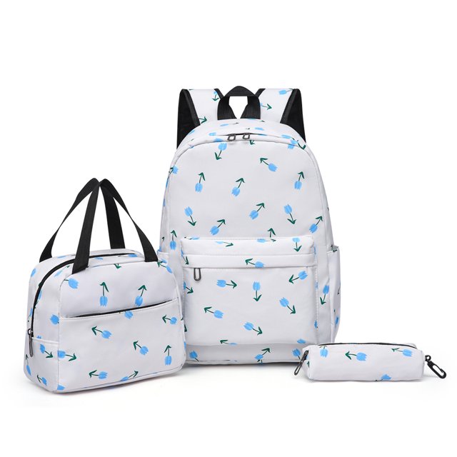 Mochila Conjunto Floral 3 Piezas Gran Capacidad para Y Niñas