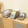 thumbnail image 2 of Japanese Wrought Iron Storage Basket Simple Bathroom Snacks Organizer Books Holder Kitchen Sundries, 2 of 4