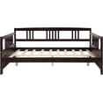 thumbnail image 5 of Classic Full Size Daybed for Living Room, Solid Wood Sofa Bed Frame with Support Legs, No Box Spring Needed,Espresso, 5 of 8
