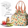 thumbnail image 4 of Colorful Dinosaur Assortment Pattern Drawstring Lunch Bag Women - Drawstring Lunch Bag Insulated for Work Office - Stain-Resistant Large Lunchbags for Women with Multi-Pockets, 4 of 6
