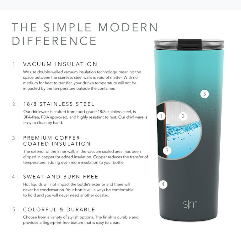 Simple Modern Kids Summit Sippy Cup Thermos 10oz - Stainless Steel Toddler  Water Bottle Vacuum Insulated Girls and Boys Hydro Travel Cup Flask Ombre:  Tropical Seas Purple 