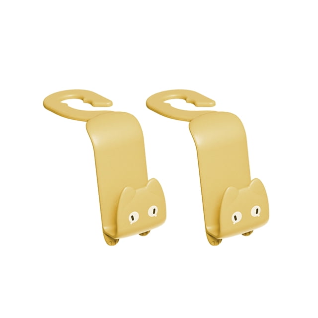 Moyic 2 ganchos para reposacabezas de asiento de coche, Clips de sujeción, colgador de almacenamiento fuerte multiusos, organizador de ropa Almacenamiento y organización del hogar Naranja