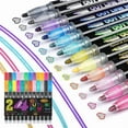thumbnail image 1 of Metallic Glitter Marker Pen Set, 12/24/36 Color Dual-Tip Sparkle Pens for Kids Art Crafts, Doodle Drawing Supplies, Perfect for Christmas Gifts, DIY Projects & Creative Coloring Activities (24 Colors), 1 of 7