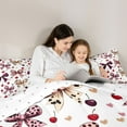 thumbnail image 5 of Feelyou Polkadots Ribbon Bow Twin Comforter Sets, Cherry Love Heart Bedding Set, 2 Pieces, 5 of 8