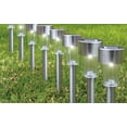 thumbnail image 2 of Eternal -Solar Powered Garden LED Pathway Landscape Yard Patio Lighting - Silver 14" in Tall 12-Pack, 2 of 4