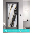 thumbnail image 5 of Window Privacy Film Marble Black Stained Glass Window Film Decorative Sun Block Window Cover Gold Foil Ceramic Style Cracks Scratches Window Clings Static Adhesive Sticker for Bathroom 17.7"x39.3", 5 of 7