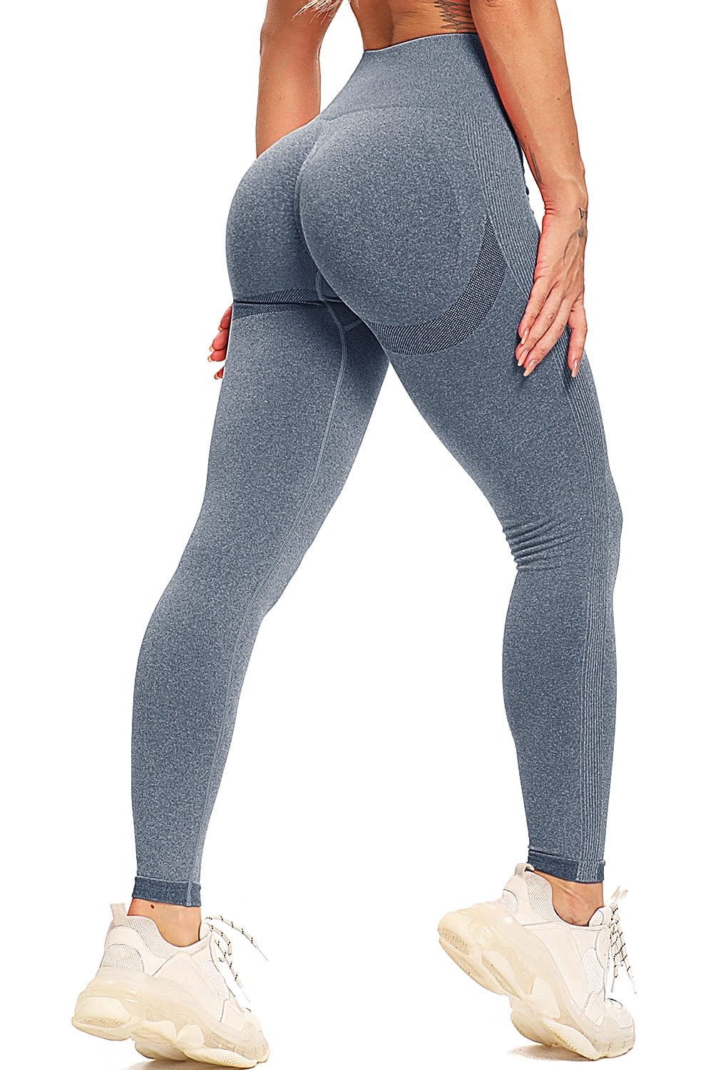 NORMOV High Waist Seamless Gym Leggings for Women Hollow Compression Workout Yoga Pants 