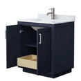thumbnail image 3 of Wyndham Collection Miranda 30" Wood &Carrara Single Bathroom Vanity in Dark Blue, 3 of 5