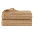 thumbnail image 2 of Superior Soho Ribbed Cotton Absorbent Bath Sheet Set of 2, Coffee, 2 of 9