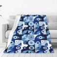 thumbnail image 1 of Balery Evil Eye Manta de Felpa Suave y Acogedora – Cobija de Franela Aterciopelada para Cama, Lavable y Cálida para Sofá, Mascotas, Transpirable-80"x60", 1 of 7
