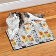thumbnail image 2 of Boho Vintage Sunflower Pet Mat - Non-Slip Washable Dog Placemat with Rustic Watercolor Artwork, Large Size, 2 of 3