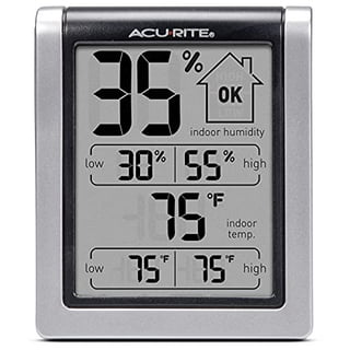 AcuRite 75473 24-inch Weathered Black Wall Clock with Thermometer and  Hygrometer