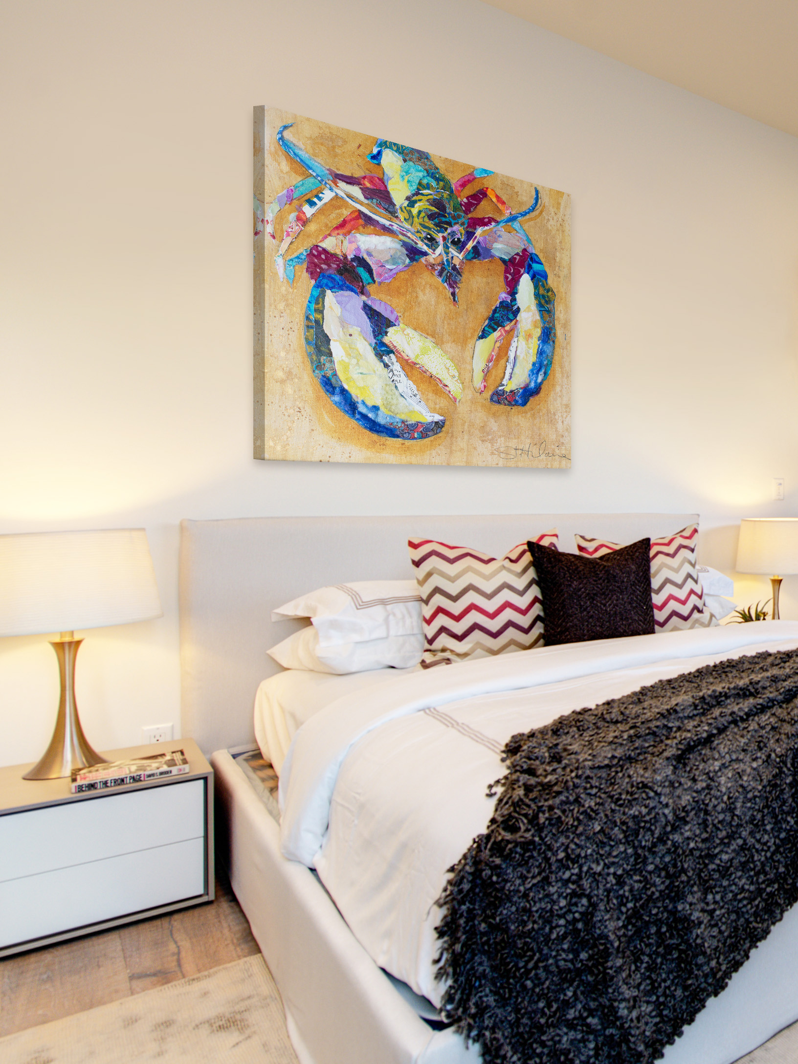 "Tropical Lobster" Painting Print on Wrapped Canvas