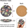 thumbnail image 3 of GZHJMY Seafood Sushi Rolls Car Coasters 2 Pack Drinks Absorbent Ceramic Stone Car Coasters with Fingertip Grip Car Cup Holder Coasters Cup Coasters, 3 of 6