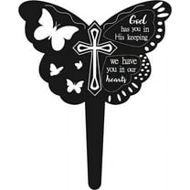 Cemetery Butterfly Memorial Sign Marker Metal Butterfly Graveyard Plaque Cemetery Stake