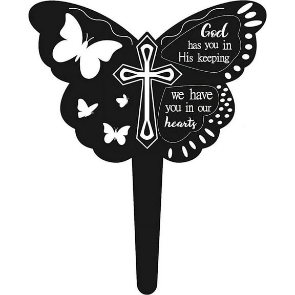 Cemetery Butterfly Memorial Sign Marker Metal Butterfly Graveyard Plaque Cemetery Stake