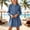 Blue 1, variant on OGLCCG Girls Summer Denim Dress Long Sleeve Lace Hem Button Down Jean Shirt Dresses Trendy Kids A Linen Mini Dress Size 1-12