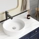 thumbnail image 5 of QinaQin Lavabo sobre encimera de cerámica blanca para baño, fácil de limpiar, sin salpicaduras, compatible con grifería universal, lavabo moderno tipo vessel para tocador, 5 of 7