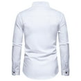 thumbnail image 2 of Mens Dress Shirts Spring Triangle Collar Cashew Floral Color Long Sleeved Comfortable Breathable Gathering Vacation Trendy Button Down Tops Sizes XXL, 2 of 4