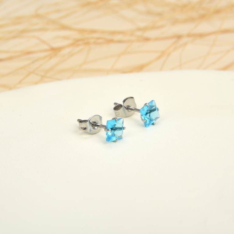 Justjandm 12 Pair Stud Earring Set, Cubic Zirconia Multi photo 4