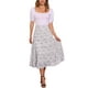 thumbnail image 2 of Falda Floral de Chiffon para Mujer Inspire Chic, Falda Midi Bohemia de Volantes en Capas, Verano, Talla XS, Flor Blanca, 2 of 6