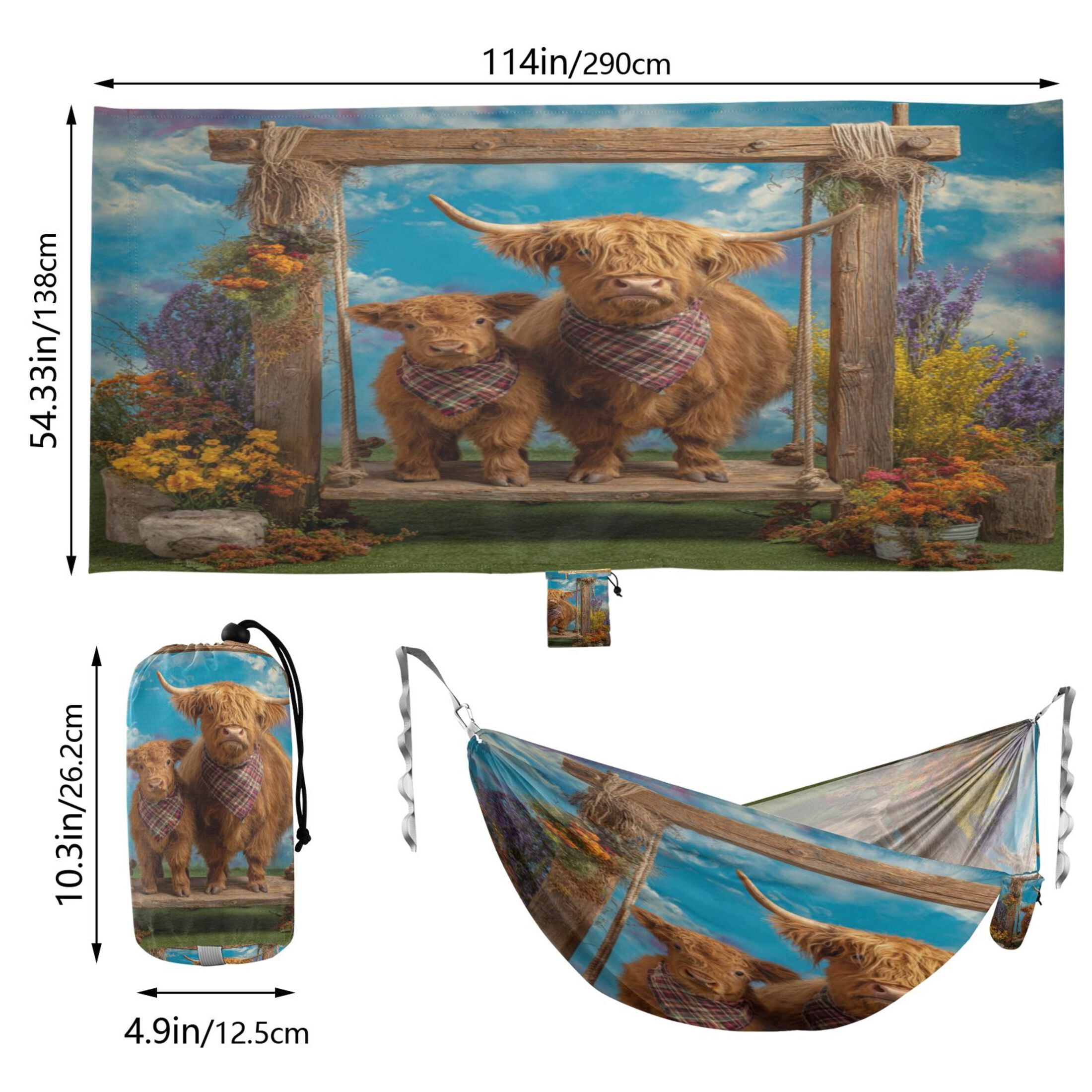 Hanging Hammock Portable Travel Camping For Outdooor Beach Camping Hiking A Cow & Her Calf