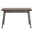 thumbnail image 6 of Leick Home Empiria Wood and Metal Computer Desk with Drop Front Keyboard Drawer, Gray/Matte Black, 6 of 14