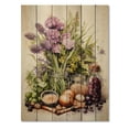 thumbnail image 3 of Designart "violet Green Food Herbs A Delicate" Floral Print on Natural Pine Wood, 3 of 5
