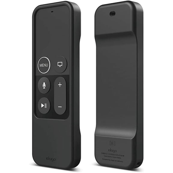 Apple Tv Remote Case Cover - elago R1 Intelli Case for Apple TV Siri Remote 4K / 4th Generation (Black) – Magnet Technology, Shock Absorption, Lanyard Included, Apple Tv 4k Remote Case