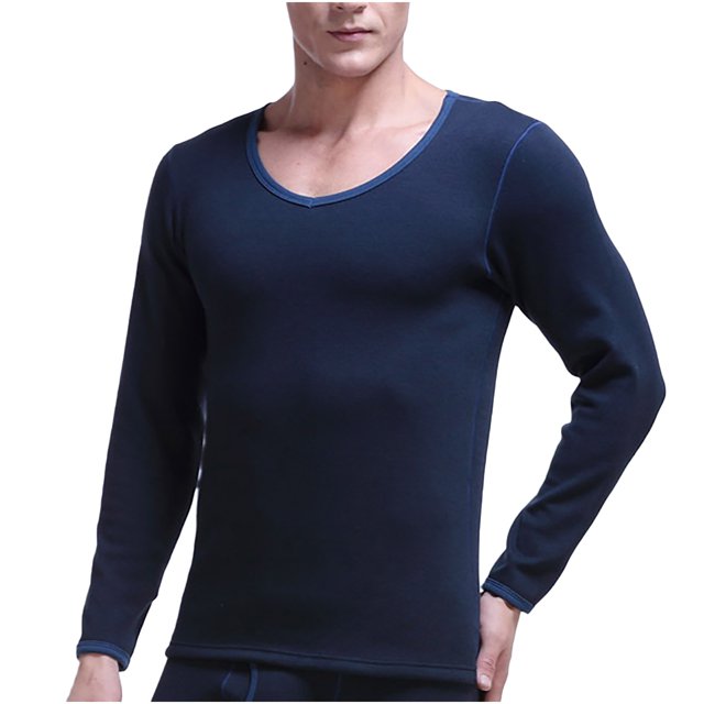 Ropa interior térmica para hombre, camisa gruesa de terciopelo con cuello bajo, suéter de algodón Fridja nalpqowj16427