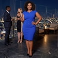 thumbnail image 4 of Agnes Orinda Women's Plus Size Sheath Dress Notched V Neck Sleeveless Casual Midi Pencil Dresses with Zipper 1X Royal Blue, 4 of 8