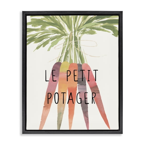 Stupell Industries Vegetable Garden Phrase Food & Beverage Painting Black Floater Framed Canvas Art Print Wall Art, 17 x 21