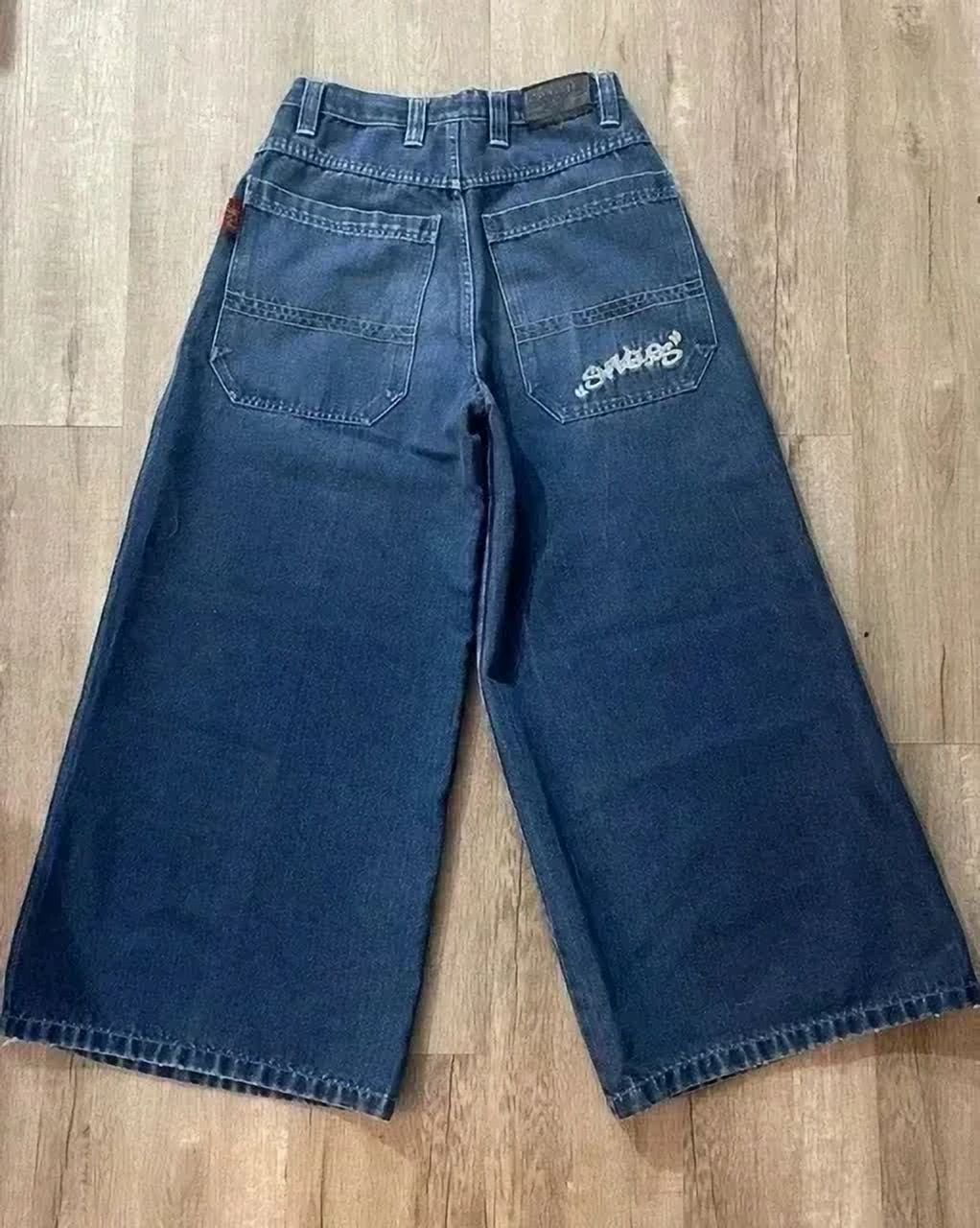 Jeans JNCO Men Women Hip Hop Rock 7 Dice Pattern Embroidered Loose