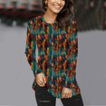 thumbnail image 2 of YDLCAFD T-Shirts pour Femmes Mode Décontractée T-Shirt Imprimé Manches Longues Col Rond Haut Blouse, 2 of 5