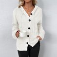 thumbnail image 3 of Sudadera con capucha de ganchillo básica para mujer de ajuste holgado de un solo pecho atuendo diario informal con cuello en V FLhrweasw Para estrenar, 3 of 9