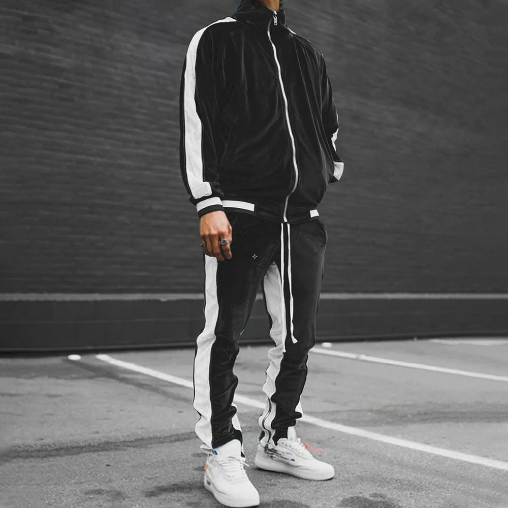 Nike black velour tracksuit hotsell