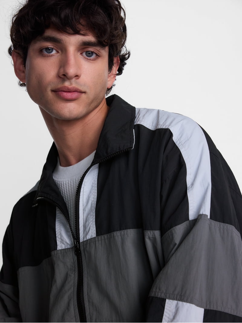 No Boundaries Windbreaker Jacket with Long Sleeves, Men's XS-4XLT