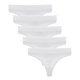 thumbnail image 1 of 5 piezas de tanga deportiva bragas de yoga media espalda tangas de talle bajo cintura ancha tanga cómoda acanalada blanco L, 1 of 6