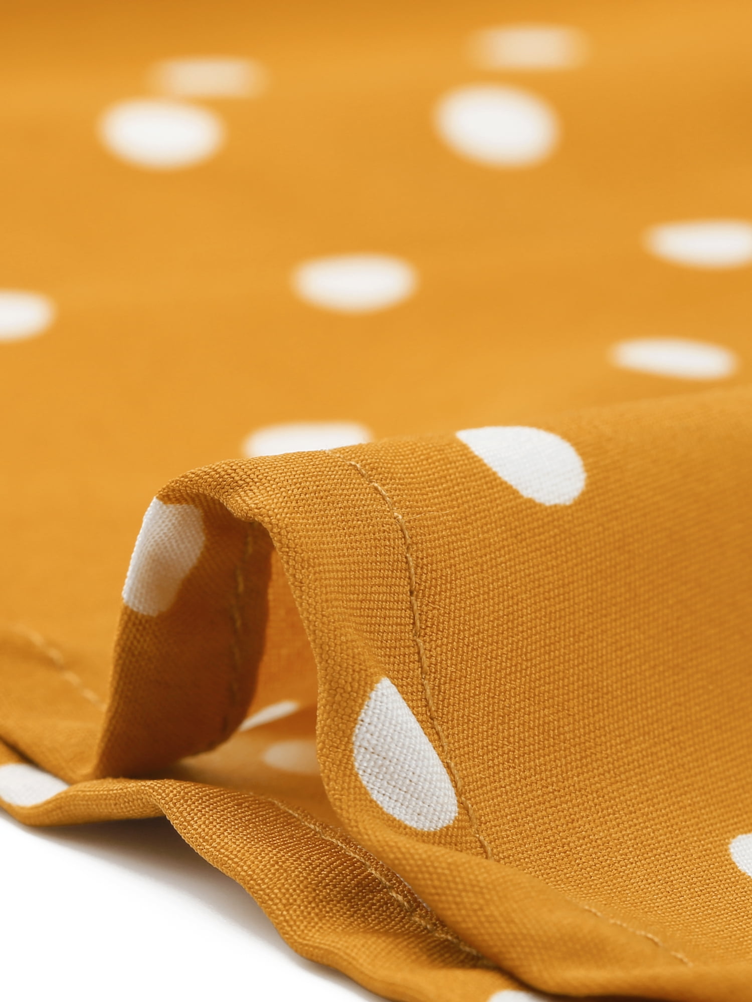 DARING DIVA Women's V Neck Polka Dots 3/4 Sleeve Casual Button Blouse M Yellow