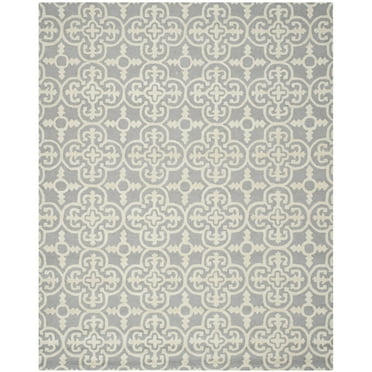 SAFAVIEH Cambridge Kimberly Geometric Wool Area Rug, Silver/Ivory, 8' x 10'
