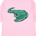 thumbnail image 4 of Inktastic Cute Sleepy Alligator Green Alligator Design Boys or Girls Long Sleeve Toddler T-Shirt, 4 of 5