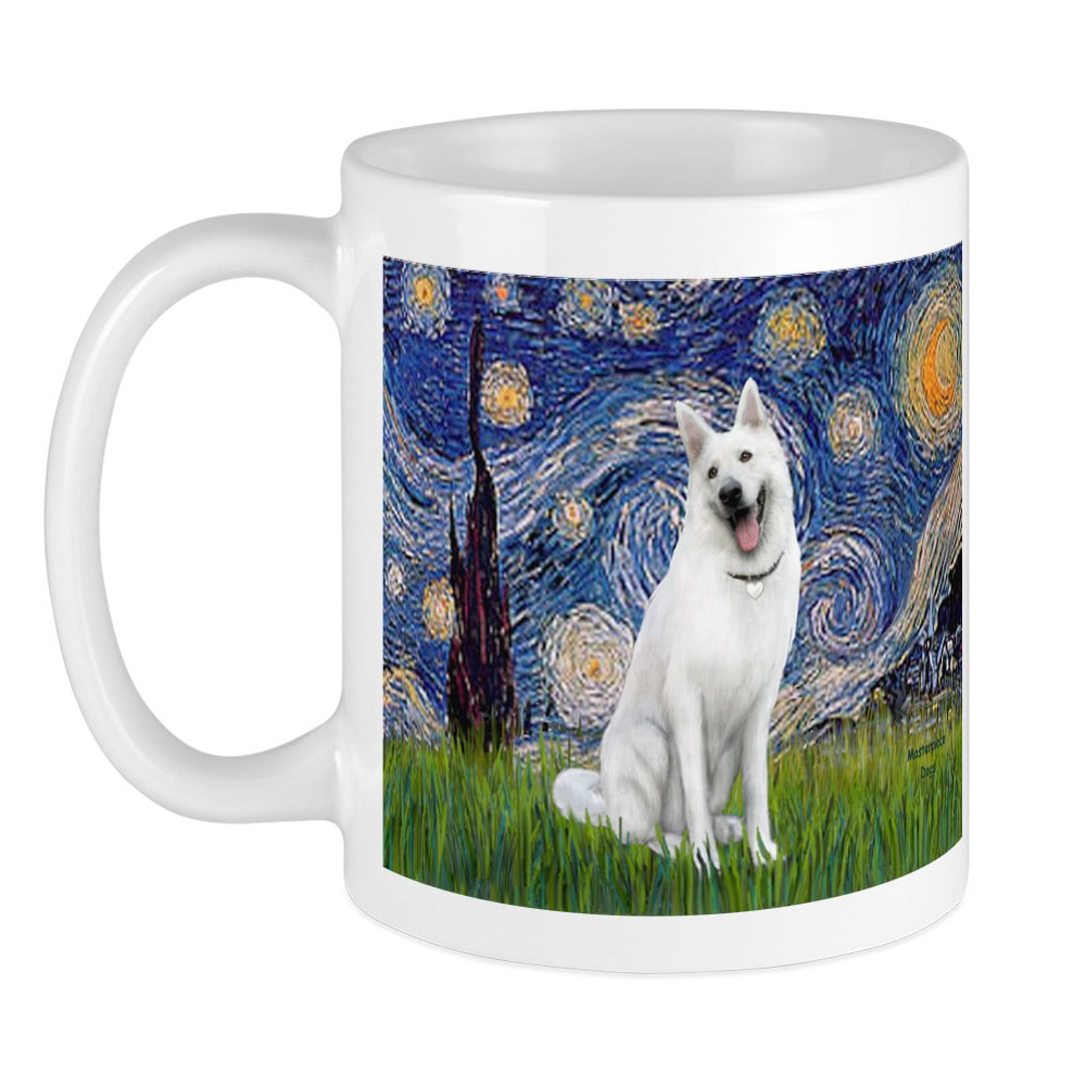 CafePress - Starry White German Shepherd Mug - Unique Coffee Mug ...