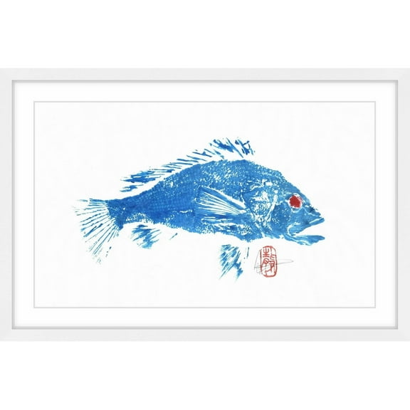 "Bass Yeux Rouges" Framed Painting Print