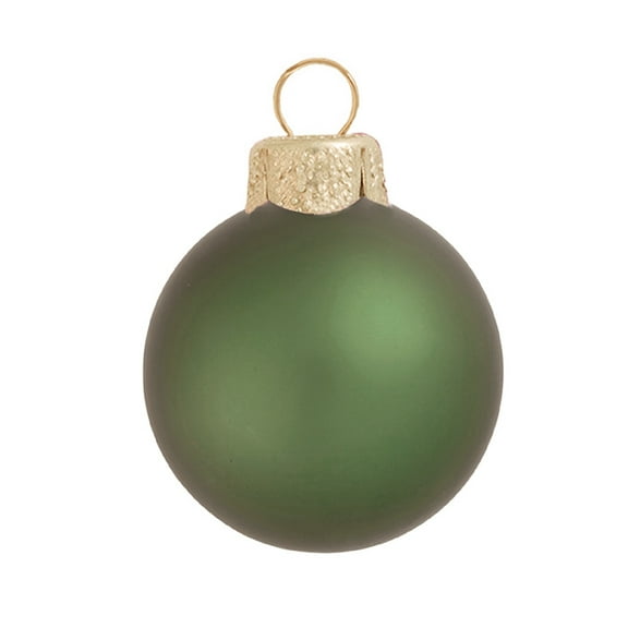 40ct Matte Shale Green Glass Ball Christmas Ornaments 1.25" (30mm)