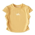 thumbnail image 5 of Gubotare Baby Tshirt Toddlers Baby Girls Tee Plain Short-Sleeve Ruffled Basic Tee Shirt Top Casual Summer Clothes Size 1T 2T (Yellow,1-2 Years), 5 of 5
