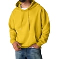 thumbnail image 4 of Delconic Mens Pullover Hoodie Long Sleeve Casual Athletic Sweatshirt with Kangaroo Pocket Drawstring Hood Relaxed Fit Yellow XL, 4 of 6