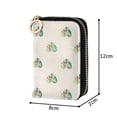 thumbnail image 4 of PU Leather Zipper Card Case Credit Card Holder Small Wallets Emerald Green Hearts Pattern, 4 of 7